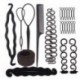 11db K stílus - 79-2Pcs női kiegészítők fonás eszközök DIY fánk haj konty készítő Barrette Styling Twist Pull hajtű