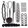 11db K stílus - 79-2Pcs női kiegészítők fonás eszközök DIY fánk haj konty készítő Barrette Styling Twist Pull hajtű