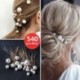 arany 540db - 900-180db arany / ezüst szimulált gyöngy hajtű U alakú hajtűk Barrette hajtűvel nők menyasszonyi esküvői