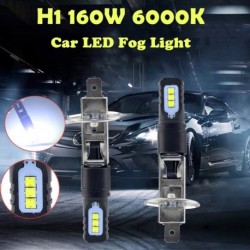 2db 160W H1 fehér 6000K DRL LED fényszóró első hátsó ködlámpa készlet 6000K