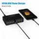 60W multifunkciós USB 10 portos USB töltő töltőállomás Többportos eszköz gyors töltés 5V 12A gyors EU US UK dugó