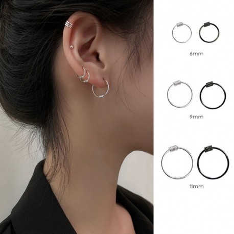 1db divat egyszerű 925 ezüst 6mm 9mm 11mm allergia elleni fülbevaló női ékszer ajándék