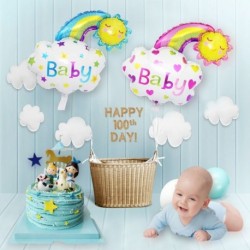 Nicro Baby Boy Girl Rainbow Smile Balloon 1st First Birthday Party Dekoráció Baloon Supplies Number Fólia Balloon Deco