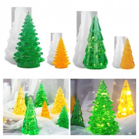 2 csomag 3D karácsonyfa epoxigyanta DIY 3D karácsonyfa szilikon gyanta formák készlet kézzel készített kézműves