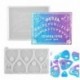 2 PACK szilikon tábla gyanta formák készlet, teljesen 7db alakú epoxi öntőformák gyanta kézműves készítéséhez DIY