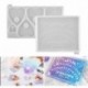 2 PACK szilikon tábla gyanta formák készlet, teljesen 7db alakú epoxi öntőformák gyanta kézműves készítéséhez DIY