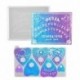 2 PACK szilikon tábla gyanta formák készlet, teljesen 7db alakú epoxi öntőformák gyanta kézműves készítéséhez DIY