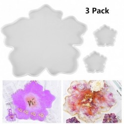 3 csomag virágos szilikon tálca gyantaformák, 1 nagy   2 kis poháralátét, DIY epoxigyanta formák barkácsöntéshez,