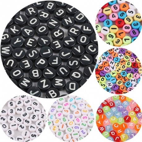 100db/táska 4*7mm akril betűszám DIY tartozékok ékszerek készítéséhez