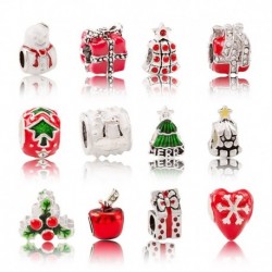 Divat személyiség karácsonyi sorozat ötvözet nagy lyukú gyöngyök DIY karkötő kiegészítők ékszer ajándék