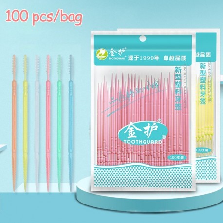 100db kétfejű fogselyem interdentális fogpiszkáló fogak fogak tiszta szájápolás interdentális ecset