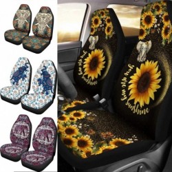 2db 3D -s szövet elefánt minta autó első üléshuzat -védő a szedán SUV teherautók számára