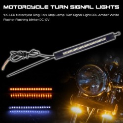 1PC LED motorkerékpár gyűrű villás szalag lámpa irányjelző lámpa DRL borostyánsárga fehér villogó villogó villogó