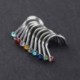 10 db/csomag 2 mm -es színes strasszos rozsdamentes acél orr köröm test piercing tartozékok