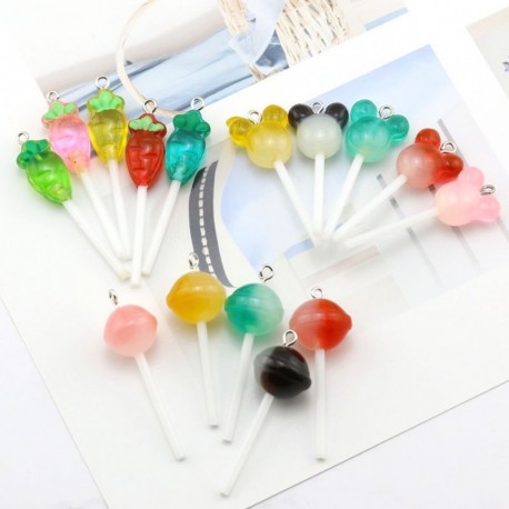 Átlátszó gyanta kör Mickey Carrot Lollipop medál DIY kiegészítők ékszerek készítéséhez