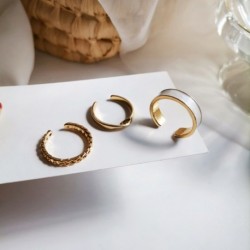 3db/készlet divat egyszerű személyiség arany színű geometriai gyűrűk női ékszer ajándék
