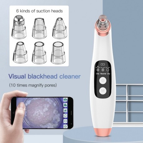 Elektromos vizuális pórus tisztító mitesszer eltávolító vákuumszívó fekete fej eltávolító akne arc tiszta fekete
