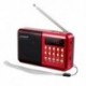 Piros szín - KK11 Mini hordozható rádió kézi digitális FM USB TF MP3 lejátszó hangszóró újratölthető FM rádió