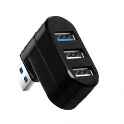 Fekete szín - Mini 3 portos USB 3.0 elosztó nagy sebességű adatátviteli elosztó doboz adapter PC laptophoz USB hub 3/6