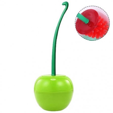 Szín: H - Cherry Shape WC-kefe WC-kefetartó készlet mosdó-tisztító eszközökhöz Háztartási fürdőszobai