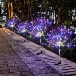 Kibocsátó szín: többszínű - Napelemes LED kerti lámpák kültéri napelemes fény pitypang tűzijáték díszek gyep