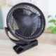Fekete szín - 5 hüvelykes újratölthető elemmel működő klip ventilátoron, levegő keringető USB-ventilátor,