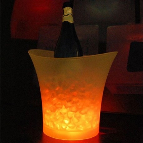 Szín: sárga - 5L 2Colors LED RGB Fény Cserélhető Jégvödör Pezsgős Whisky Boritalok Jéghűtő Ital Sör Jégvödrök