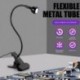 Test színe: fekete - USB Led asztali lámpa mini csíptetős, rugalmas fényes LED UV lámpa, állítható ragasztós
