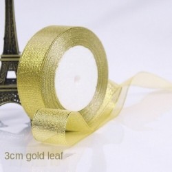 Szín: 30mm Aranyhagyma 22M - 25 Yards 30mm arany/ezüst csillogó szalag karácsonyi parti esküvői dekoráció