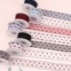 Szín: XFYD 40mm világos lila - 25mm/40mm több színben 5 méter/tétel Organza nyomott pöttyös csipkeszalag barkácsolás
