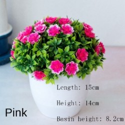 Szín: Pink ruyihua - 25Styles kis bonsai rózsaszín sorozat mesterséges növények Bonsai műanyag fűgolyó fenyőfa