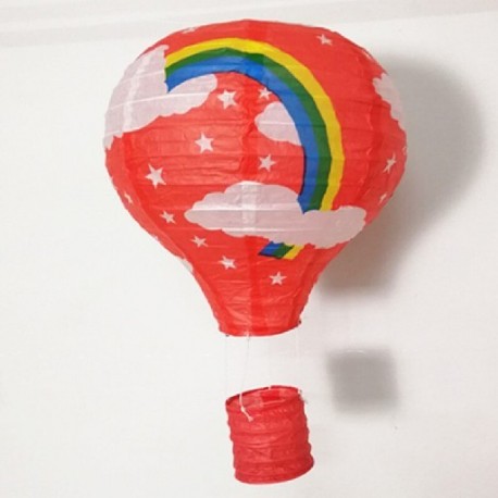 Szín: piros szivárvány - 14&*39 &*39 35 cm-es Rainbow hőlégballon Papírlámpák Függő Lampion Bar dekoráció Gyerekek