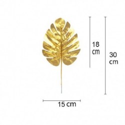 Szín: arany 01 18cm - Arany teknőslevelek mesterséges pálmalevelek, szétszórt faroklevél, barkácsolás esküvői