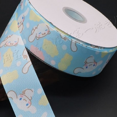 Szín: kék kutya - Új 25mm/38mm Grosgrain szalagnyomtatás pöttyös haj masnis parti karácsonyi esküvői dekoráció