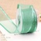Szín: 40 mm-es babzöld - 25/40mm Szélesség Él Organza Selyem Szalag Kézzel Készített Ajándékcsomagolás Karácsonyi