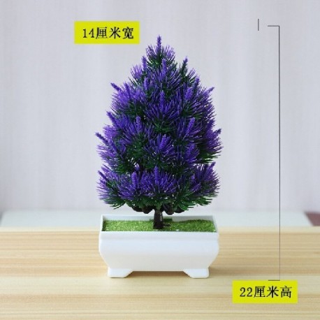 Szín: karácsonyi lila - 1 db mesterséges növények karácsonyi kis fa stílusú bonsai növények, amelyek szépítik a