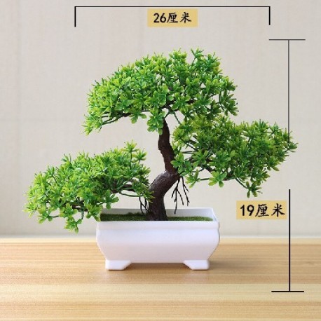Szín: yunsong zöld - 1db mesterséges növények Bonsai kis fa szimuláció cserepes növények hamis virágok