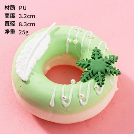 Mérete: 8,5 cm Fánk - 1db szimuláció rózsaszín fánk fehér zöld hóvirág fánk torta mesterséges kenyér torta otthoni