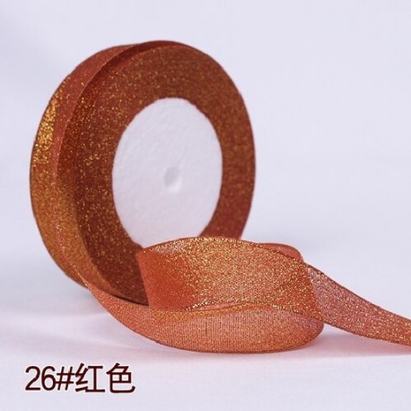 Piros szín - 6/10/15/20/25/40mm csillogó organza szalag masni hajparti esküvői karácsonyi dekoráció barkácsolás