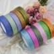 Szín: fluoreszcens zöld - 6/10/15/20/25/40mm csillogó organza szalag masni hajparti esküvői karácsonyi dekoráció