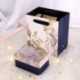 Szín: fekete levelek - 10,5x7x5cm Protable papírdoboz DIY Születésnapi Romantikus Meglepetés Dobozok Csokoládé cukorka