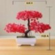Szín: somngzhenboluo piros - Új mesterséges növények Piros bonsai kis fa cserepes növények Hamis virág cserepes díszek