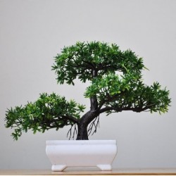 Szín: lingzhishu zöld - Műanyag bonsai hamis növények fenyőfa növény szimuláció virág fénykép kellék Esküvői