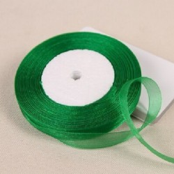 Szín: 12mm organza zöld - Zöld organza szalagok esküvői születésnapi partihoz ajándékcsomagolás karácsonyi Halloween