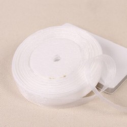 Fehér szín - 50 yard/tekercs 15 mm-es sifon organza szalag kézműves selyem szalag masni kézműves munkákhoz DIY