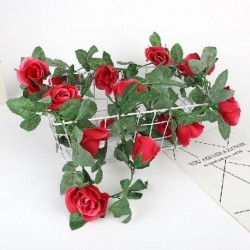 Szín: rózsa 16 fejű rózsa - 1db műrózsa virágok rattan őszi kis bazsarózsa szál dekor selyem hamis füzér esküvőre