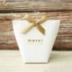 Szín: merci fehér - 5db/tétel (12x10cm) 3 színű bronzosító &quot Merci&quot  édességtáska Francia Köszönöm