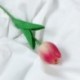 Szín: PU rózsa - 3db Mini Tulipán Művirág Real Touch Hamis virág Esküvői Virágcsokor Műselyemvirág otthoni parti