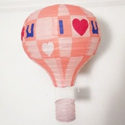 Szín: rózsaszín szerelem - 25/30/35/40 cm-es szivárvány hőlégballon papír lámpás bár Decora gyerekeknek