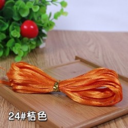 Szín: narancs - (10 méter/tétel) 3 mm-es kézzel készített barkács anyag selyem szatén szalag kézműves varrás
